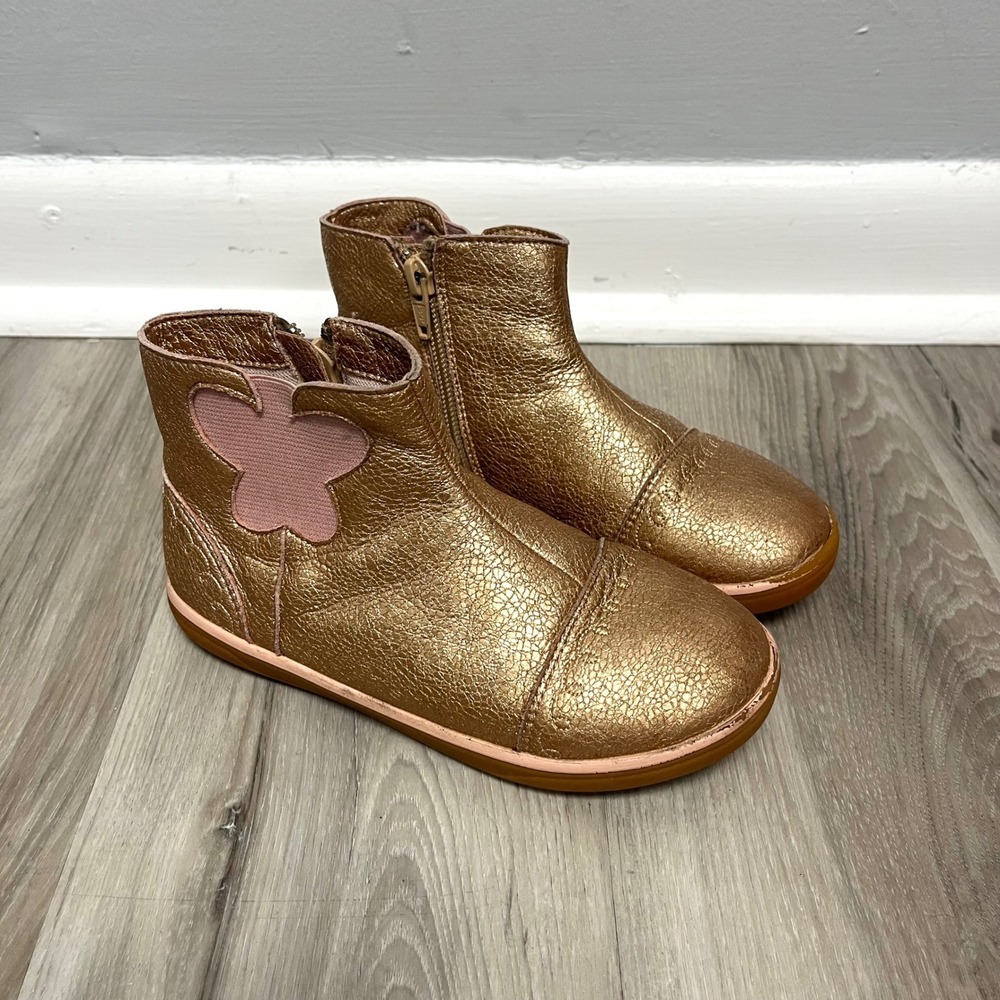 Livie & Luca Boots Girls 12 Rose Gold Metallic Butterfly Ankle